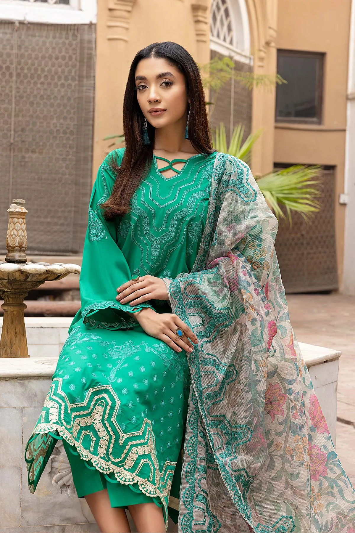 3-Pc Unstitched Embroidered Suit RM22-22