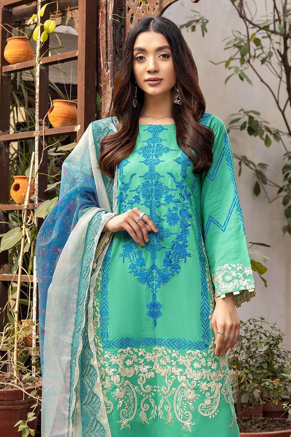 3-Pc Unstitched Embroidered Suit RM22-25