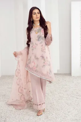 4 Pc Embroidered Organza Suit OMT21-42