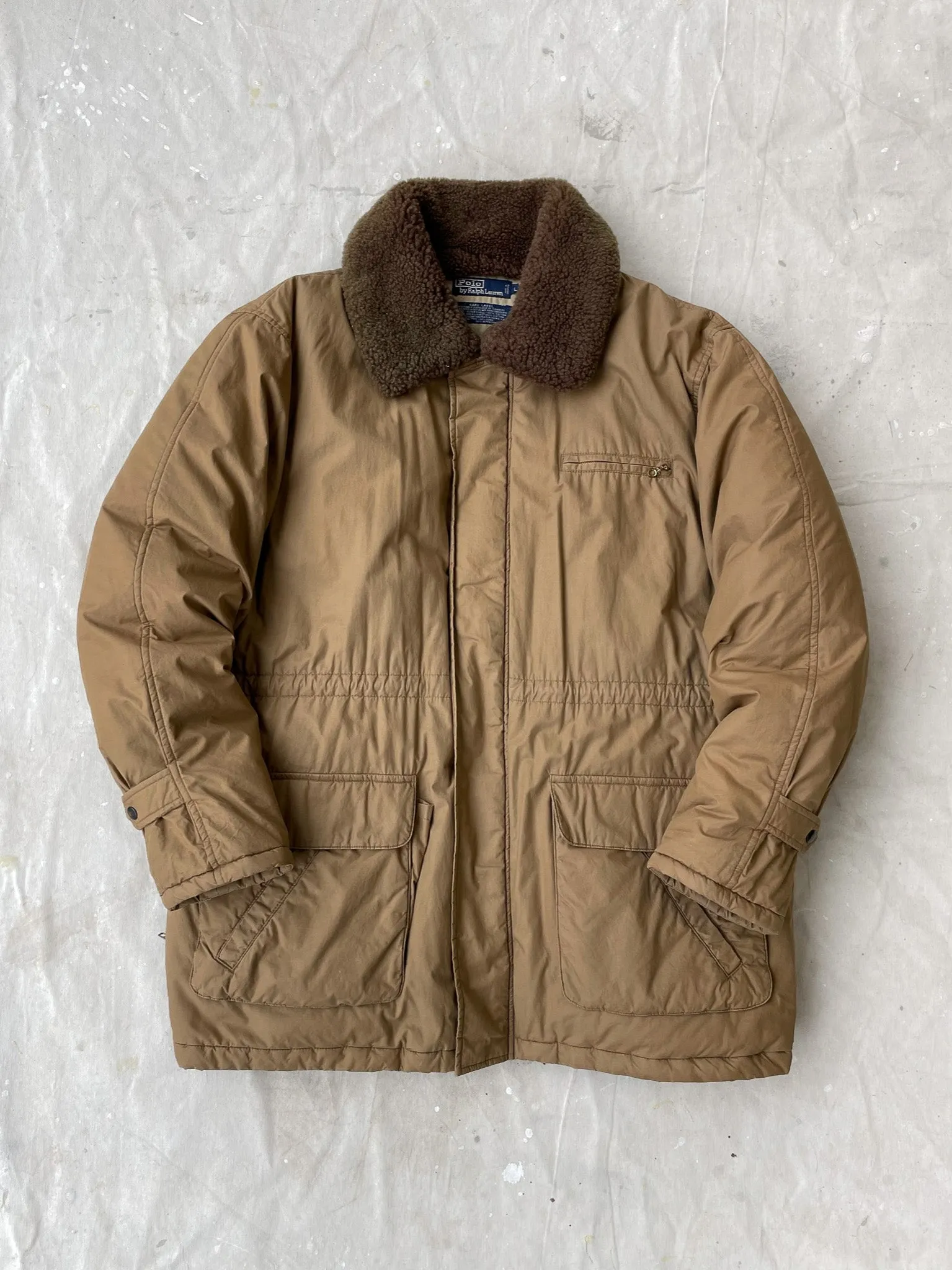 80's Polo Ralph Lauren Mouton Collar Down Parka—[L]