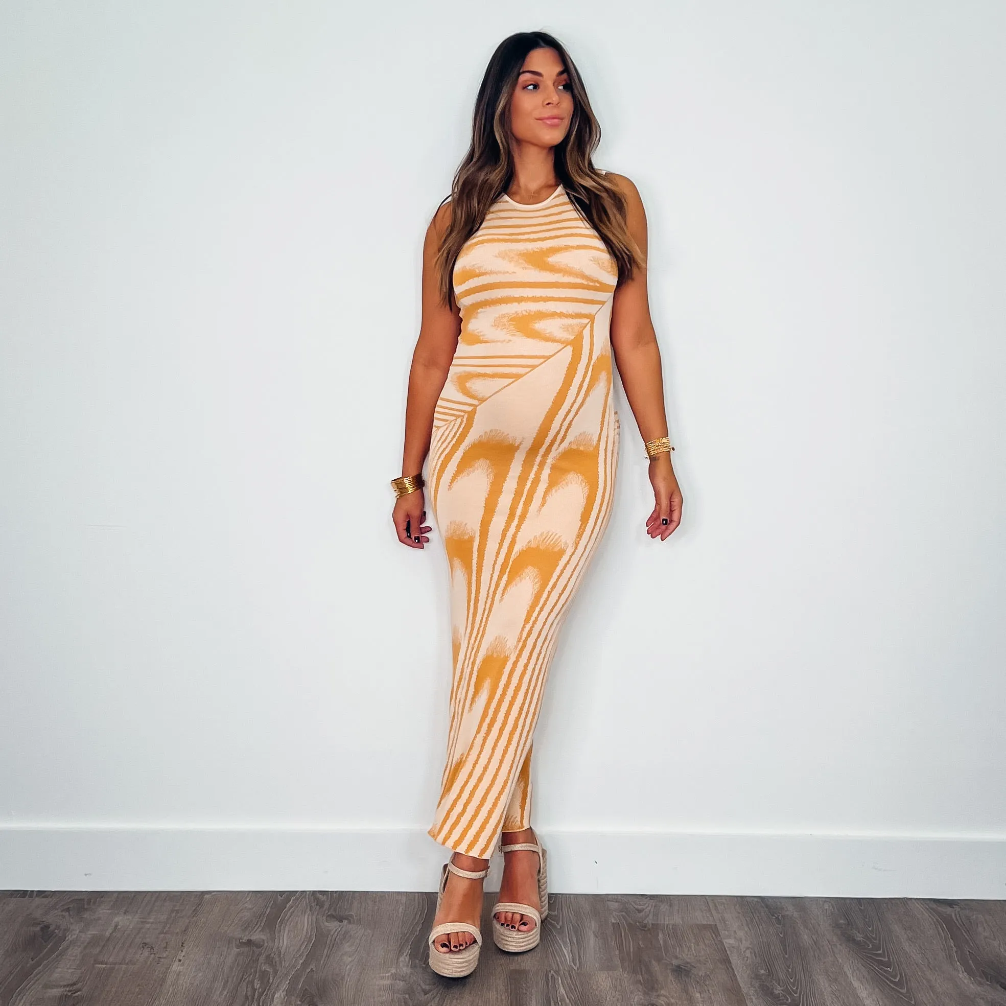 Adaire Wave Pattern Maxi Dress