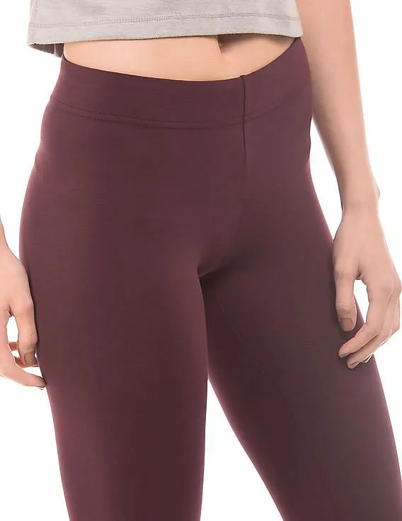 Aeropostale Solid Cotton Spandex Leggings