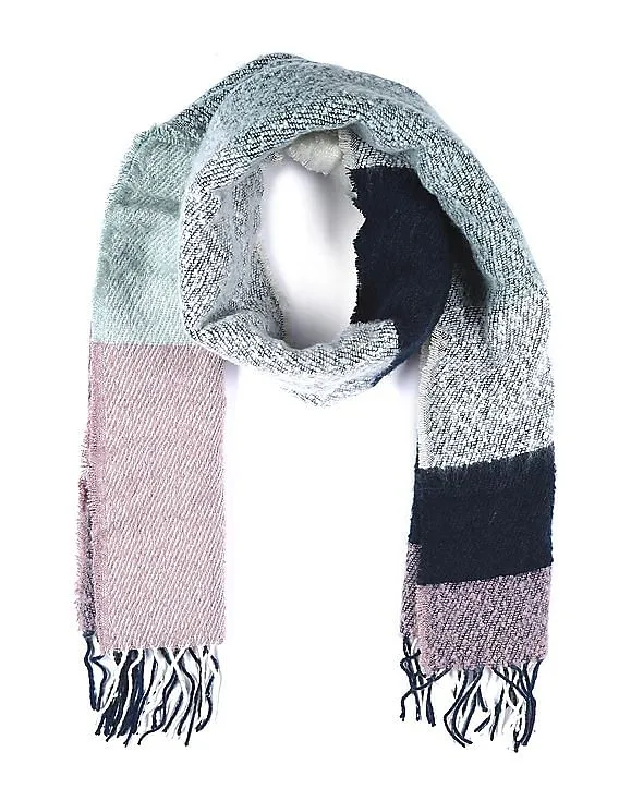 Aeropostale Striped Fringed Scarf