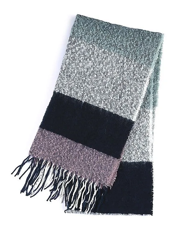 Aeropostale Striped Fringed Scarf