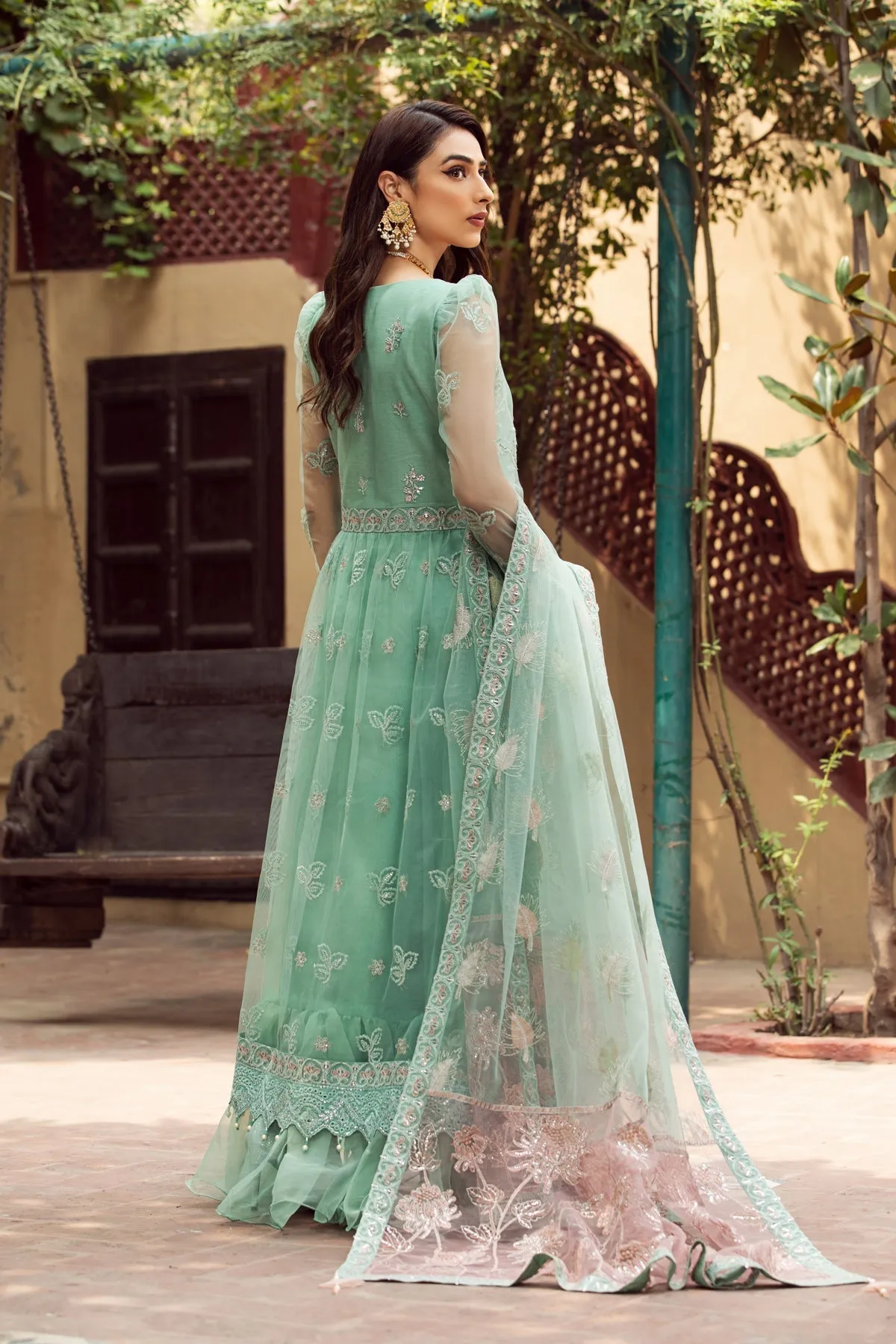 Alizeh Fashion Shahtaj Formal Wedding Embroidered 3PC Suit D-02 Anarkali