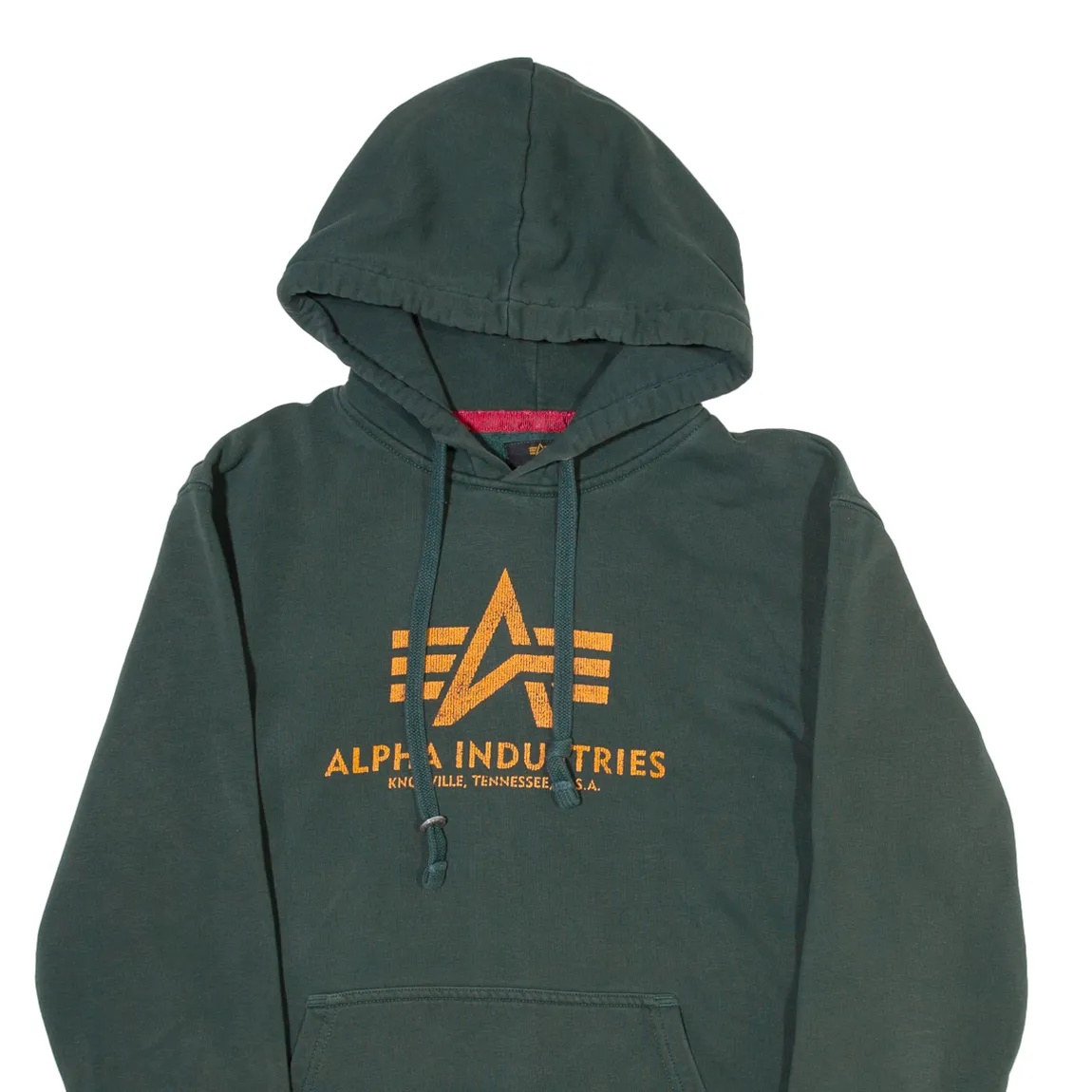 ALPHA INDUSTRIES Mens Green Hoodie L