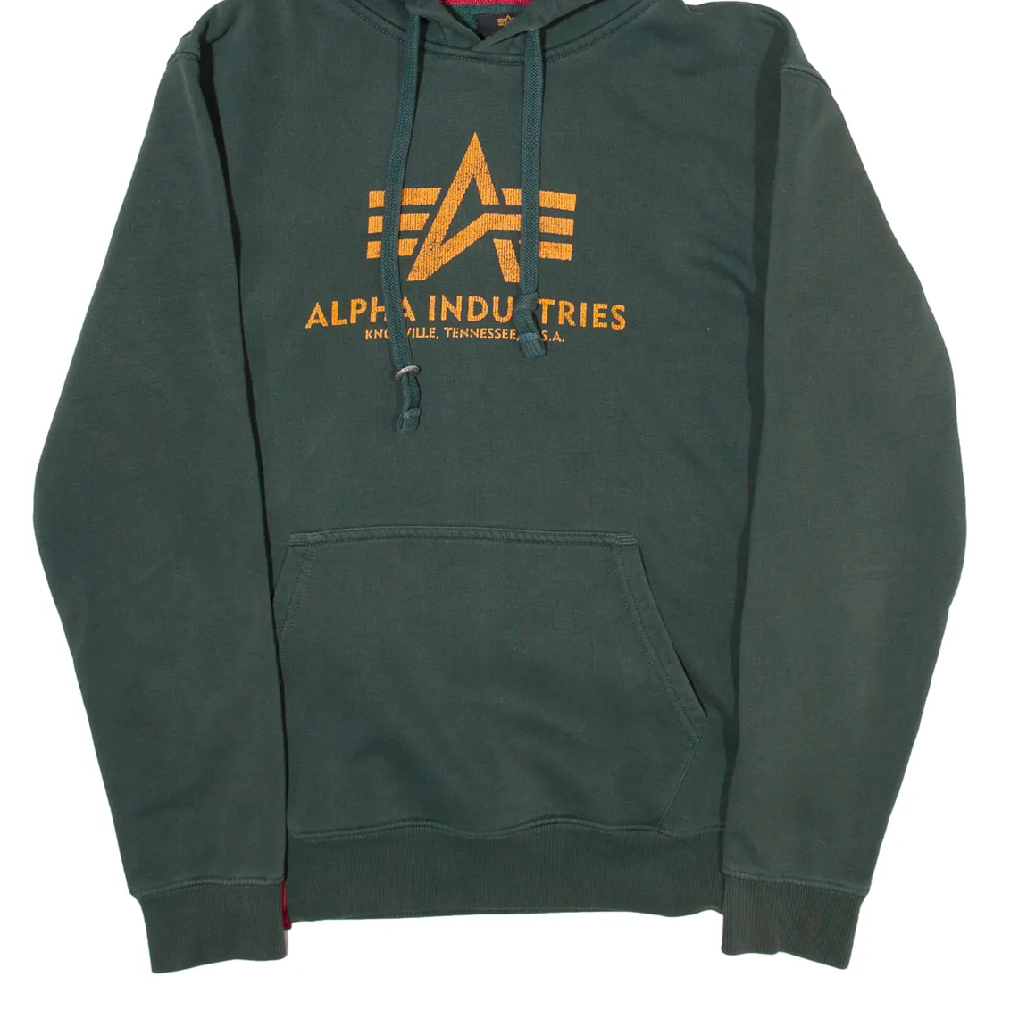 ALPHA INDUSTRIES Mens Green Hoodie L