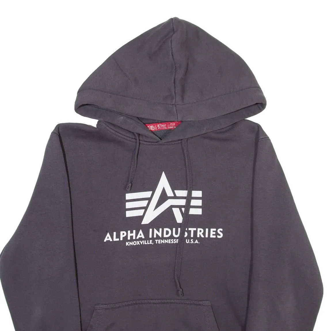 ALPHA INDUSTRIES Mens Grey Hoodie M