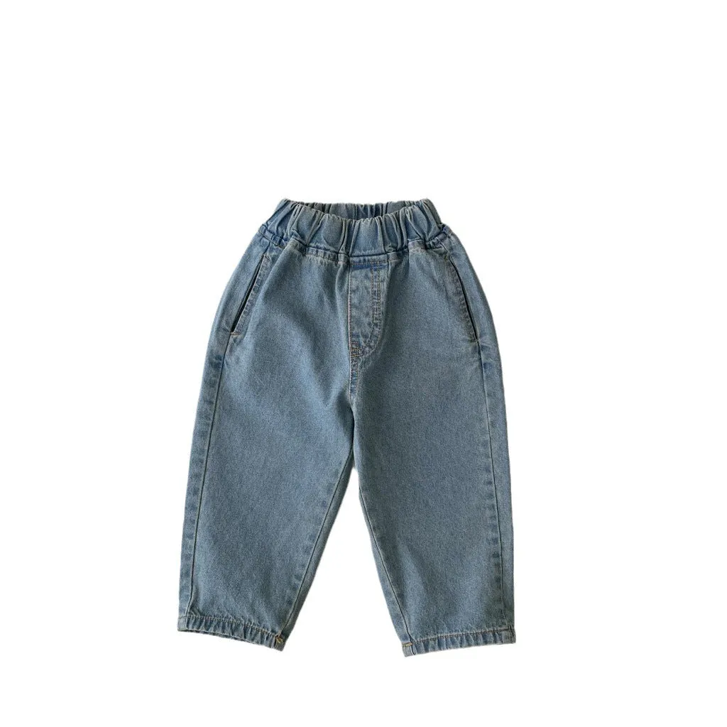 Baby Kid Boys Solid Color Jeans Wholesale 23113089