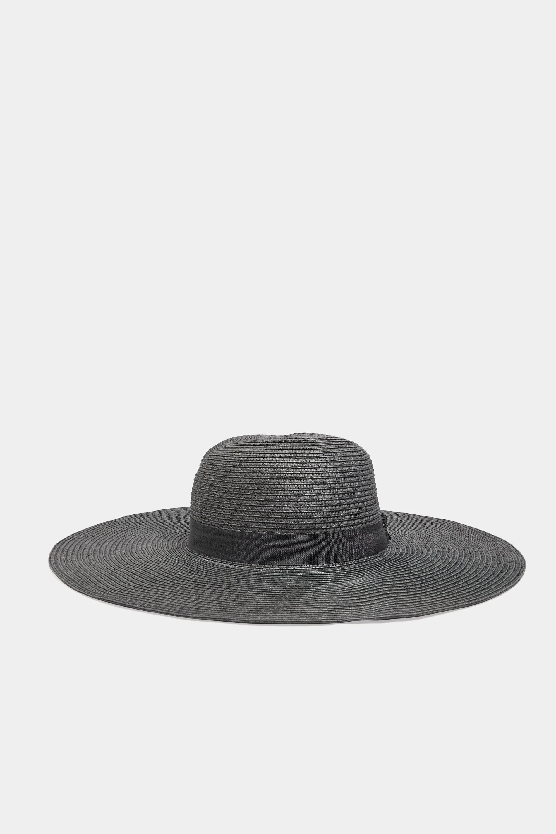 Black 'Blessed' Floppy Straw Hat