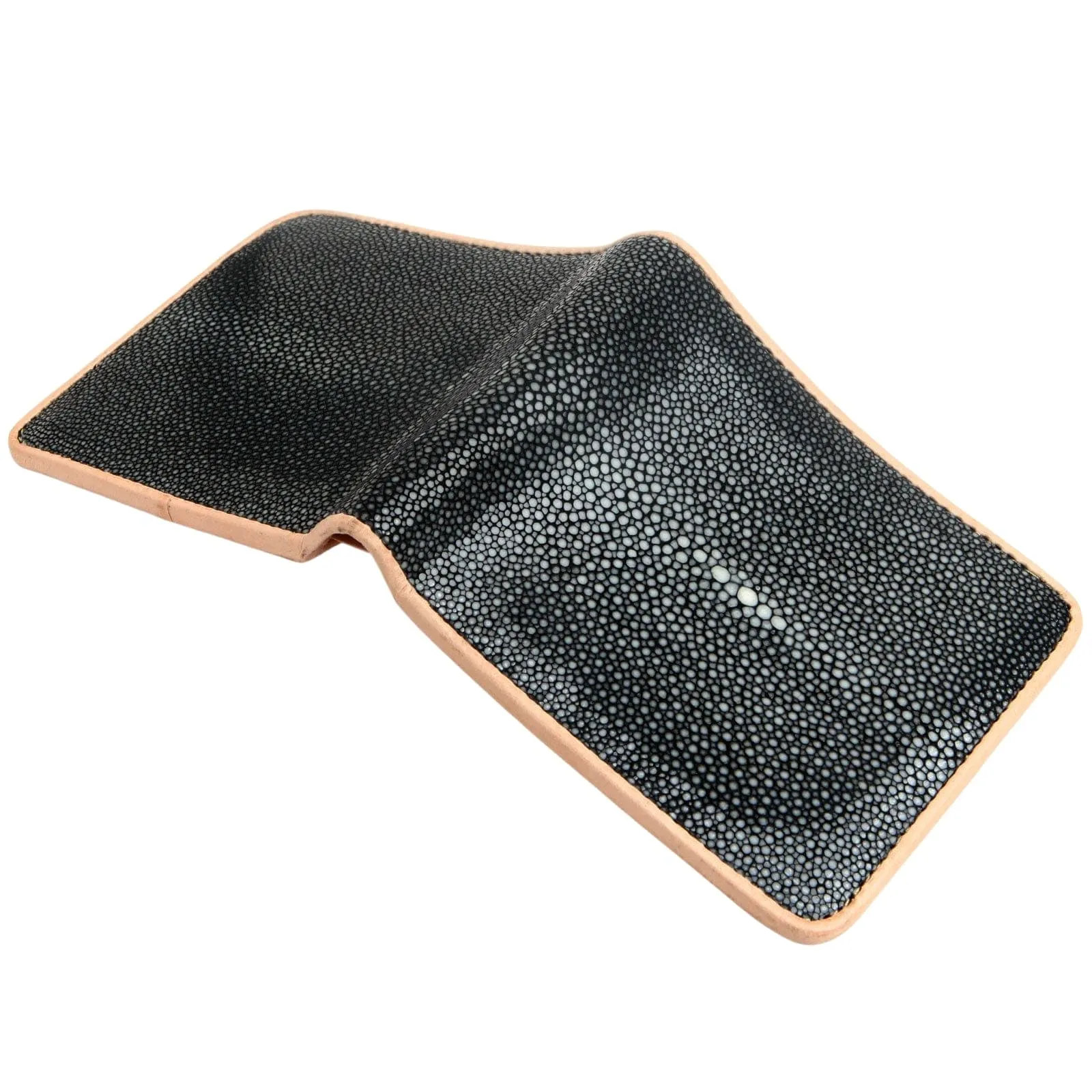 Black Polished Genuine Stingray Leather Wallet