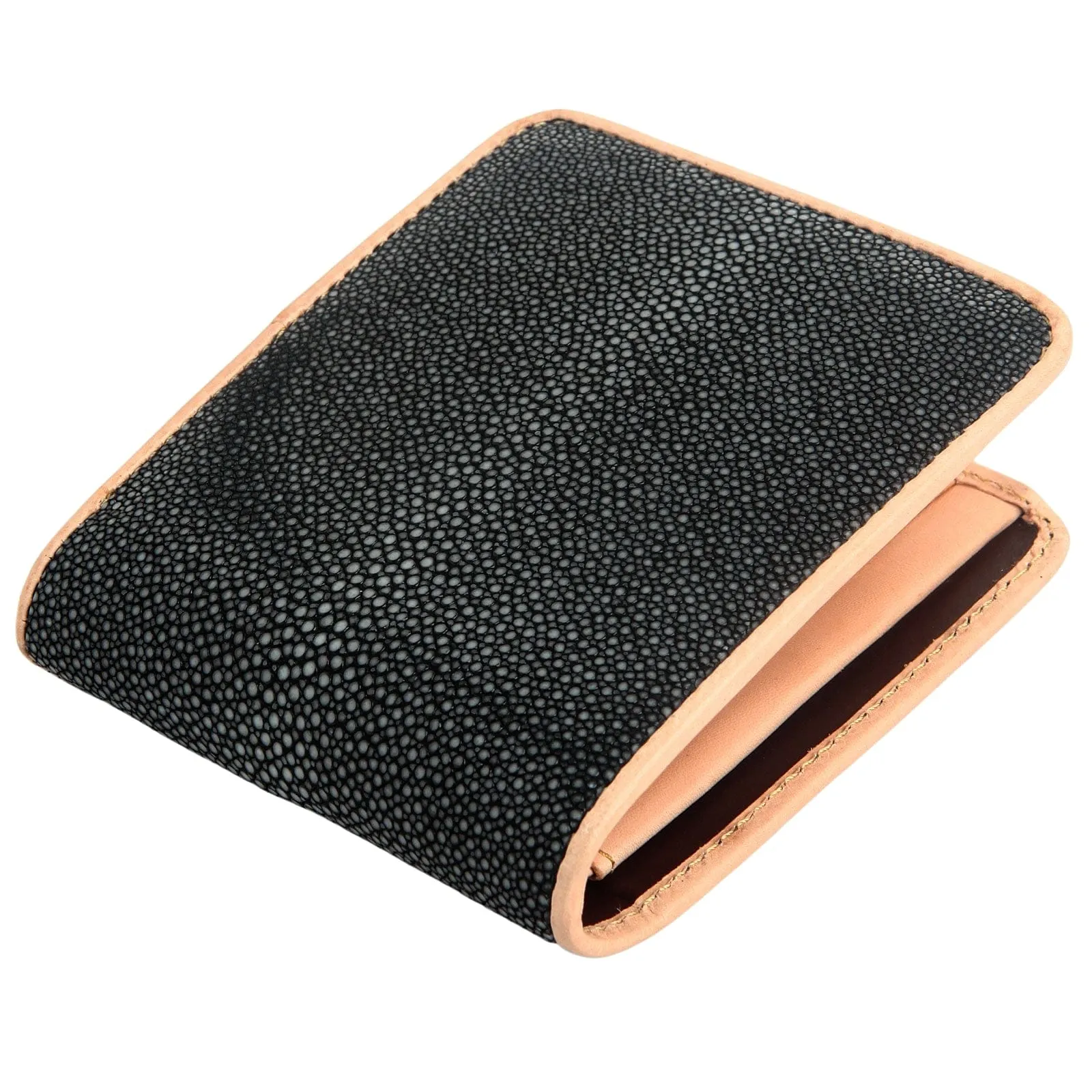 Black Polished Genuine Stingray Leather Wallet