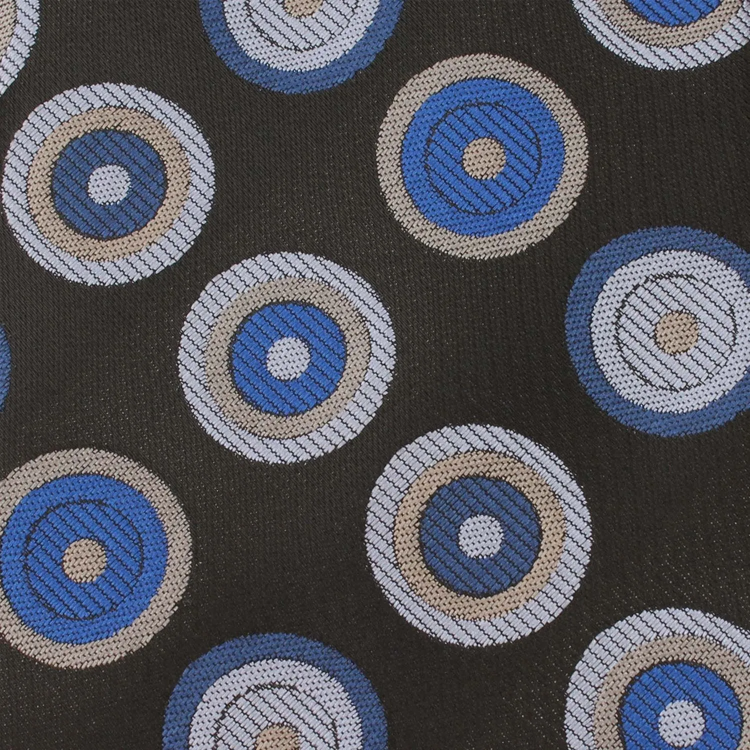 Black with Blue Circle - Pocket Square