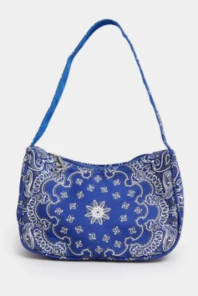 Blue Paisley Print Shoulder Bag