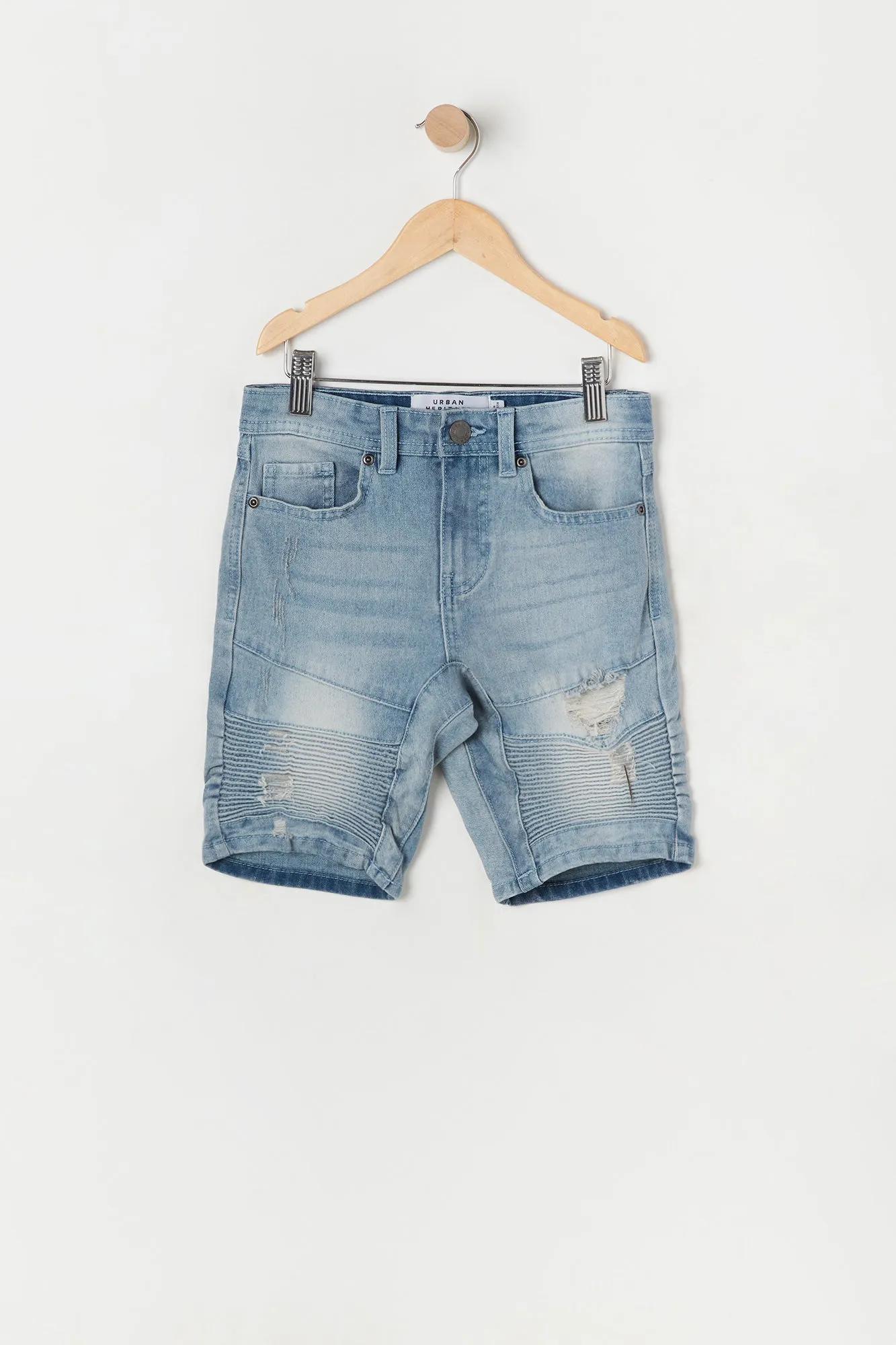 Boys Distressed Denim Moto Short