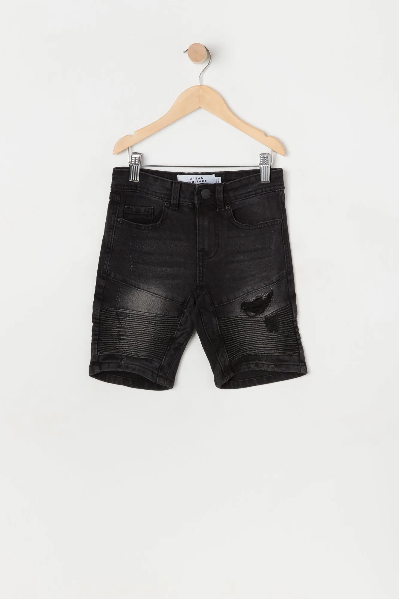 Boys Distressed Denim Moto Short