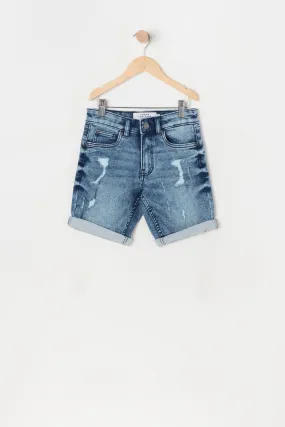 Boys Eco-Friendly Distressed Denim Short