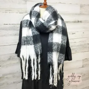 Buffalo Plaid Scarf in Black and White