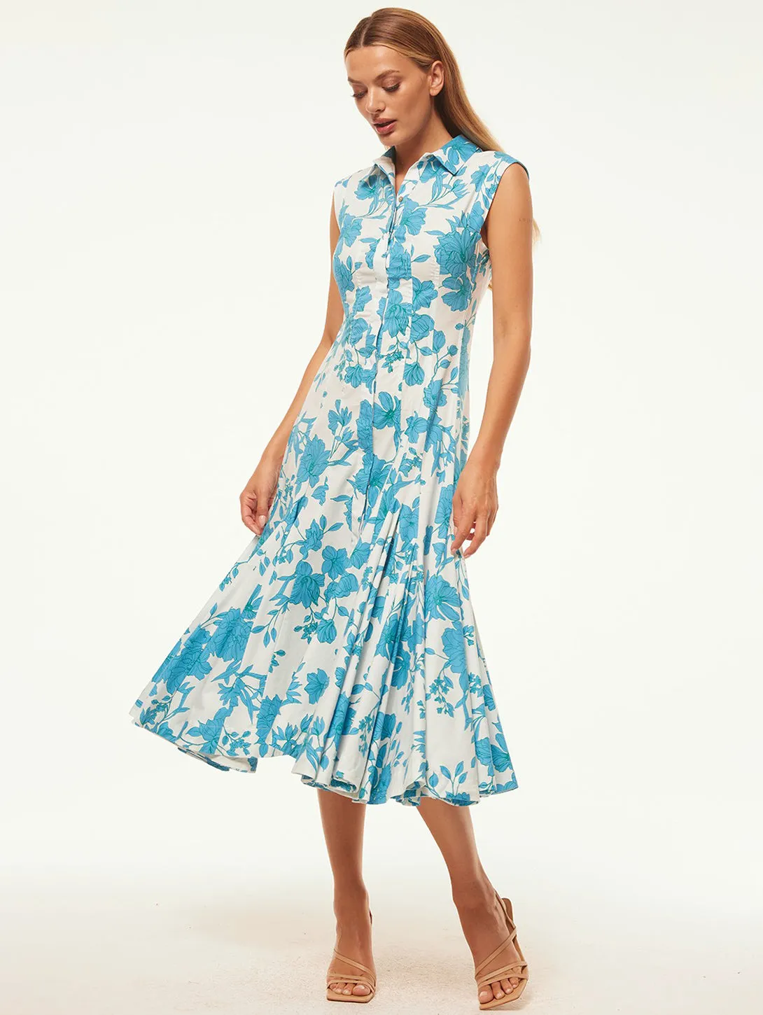 Charlotte Dress - Turquoise Floral