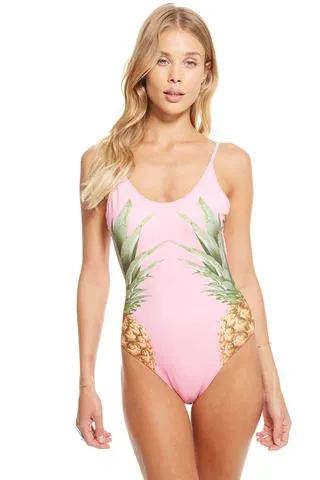 Chaser Mirrored Pineapples One Piece Swim Suit