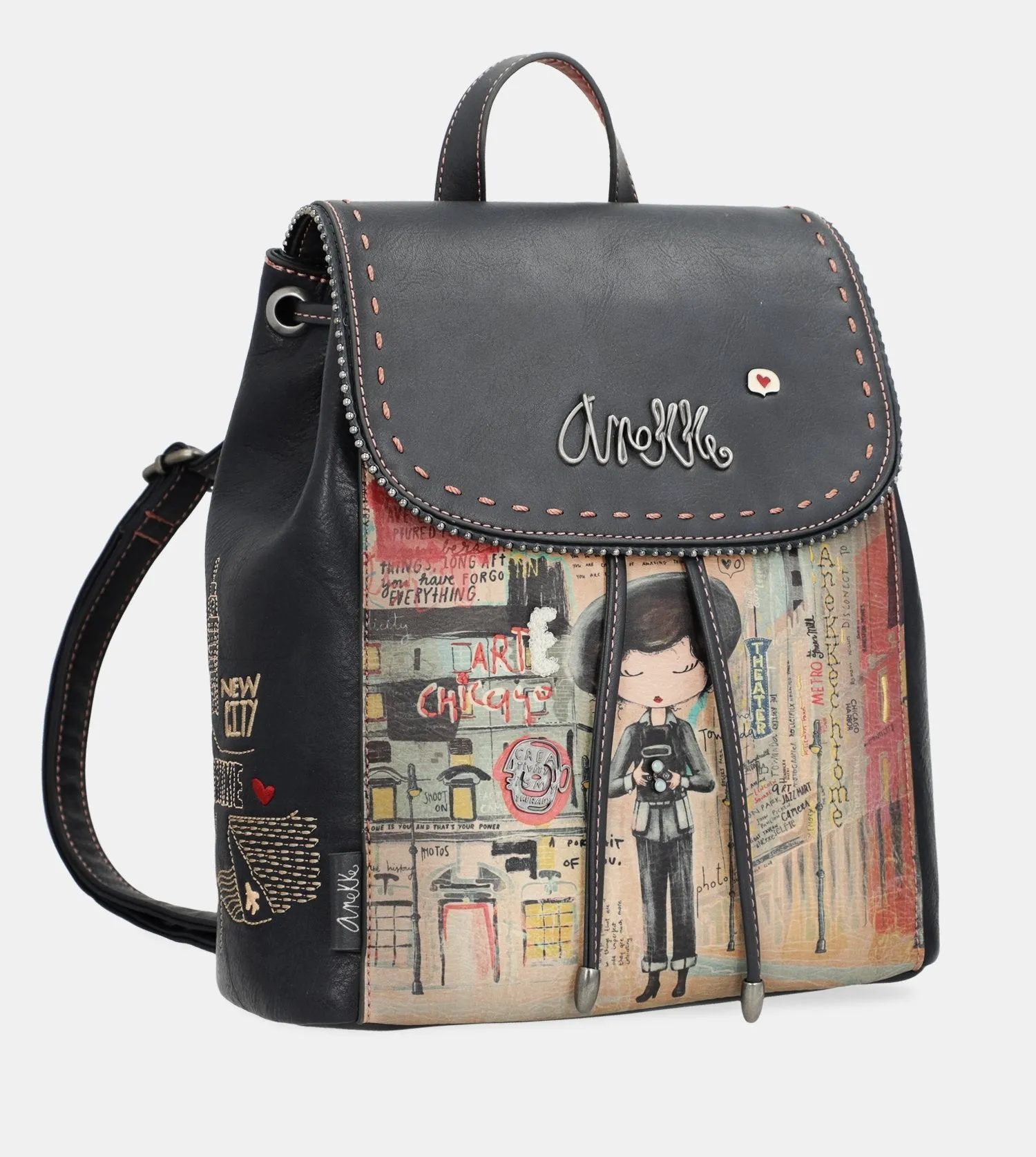 City Art backpack with a flap