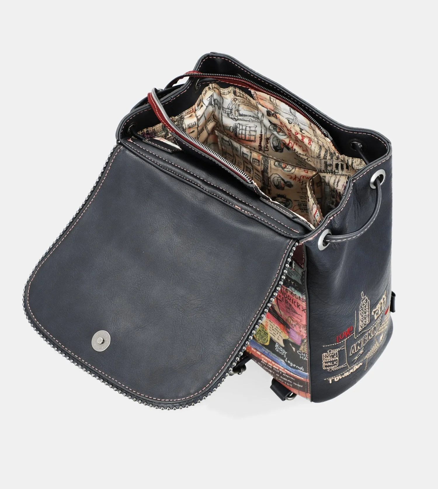 City Art backpack with a flap