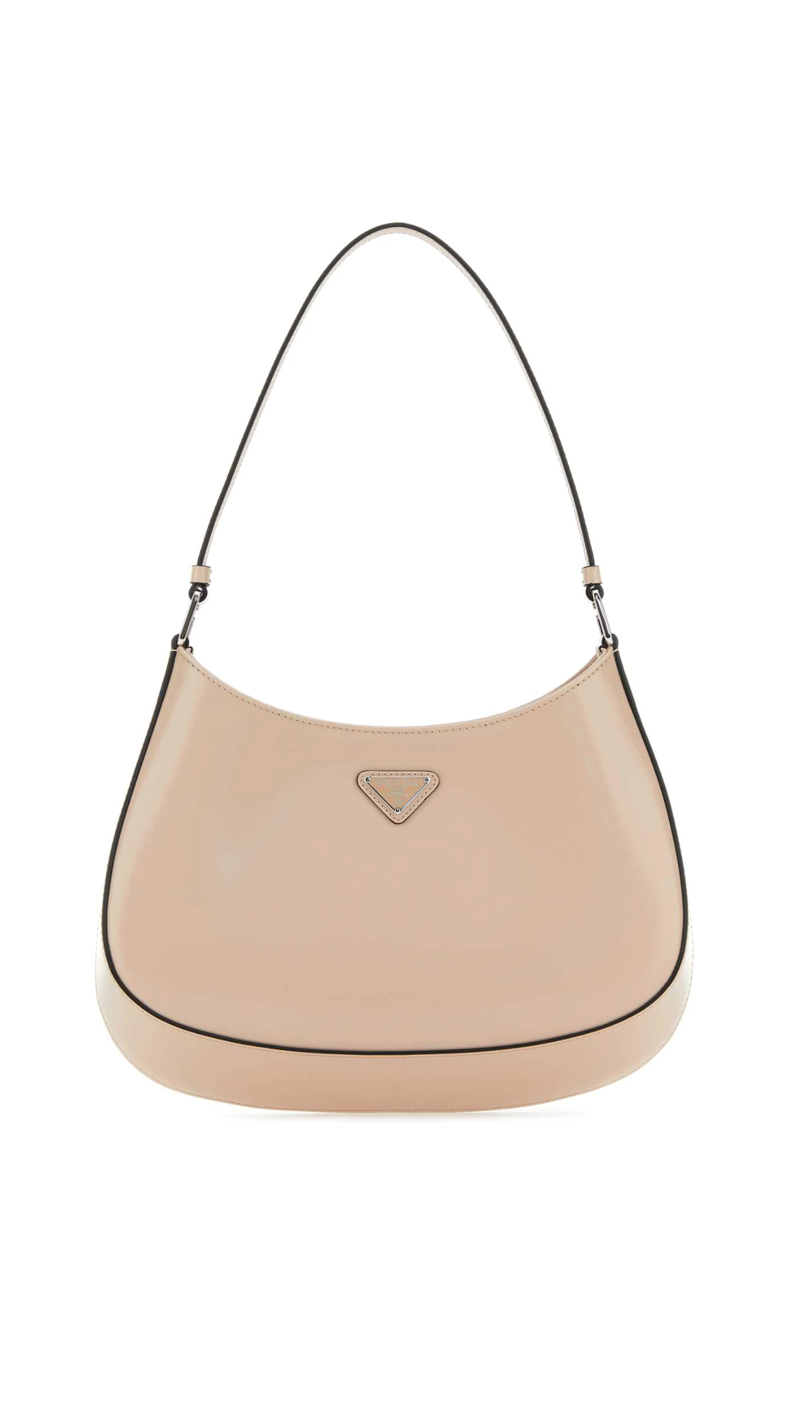 Cleo Brushed Leather Shoulder Bag - Beige