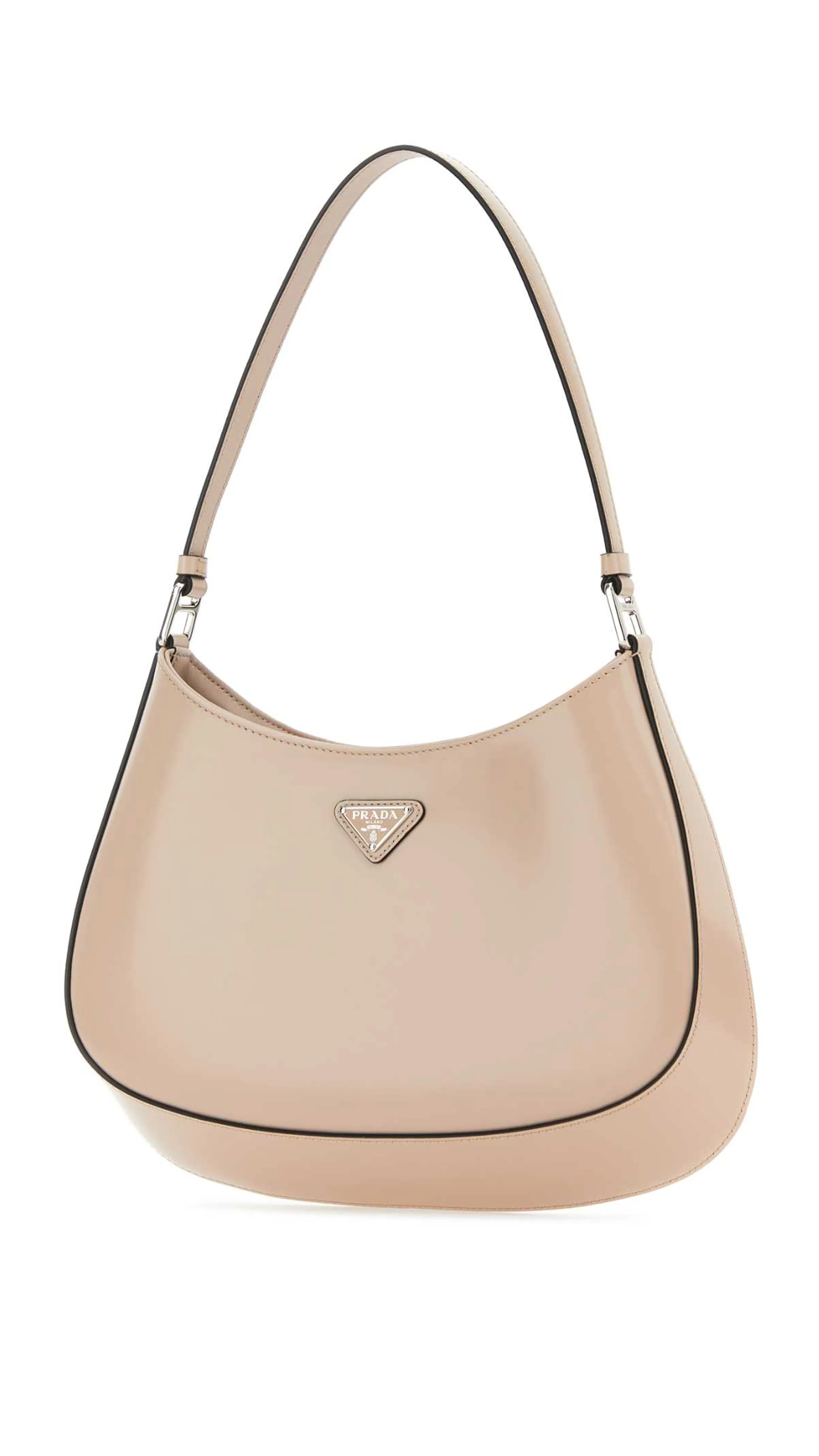 Cleo Brushed Leather Shoulder Bag - Beige