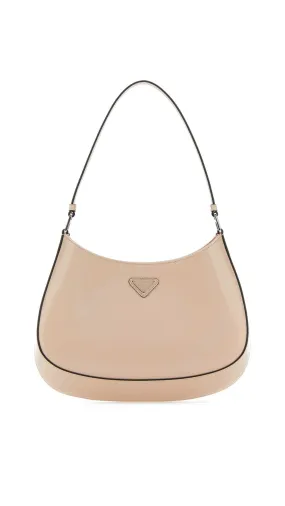 Cleo Brushed Leather Shoulder Bag - Beige