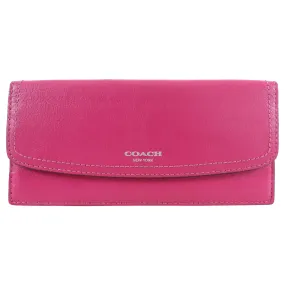 Coach Dark Cherry Pink Flat Long Wallet