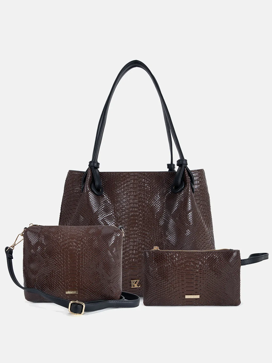 Croc Tote With Wallet & Sling Bag