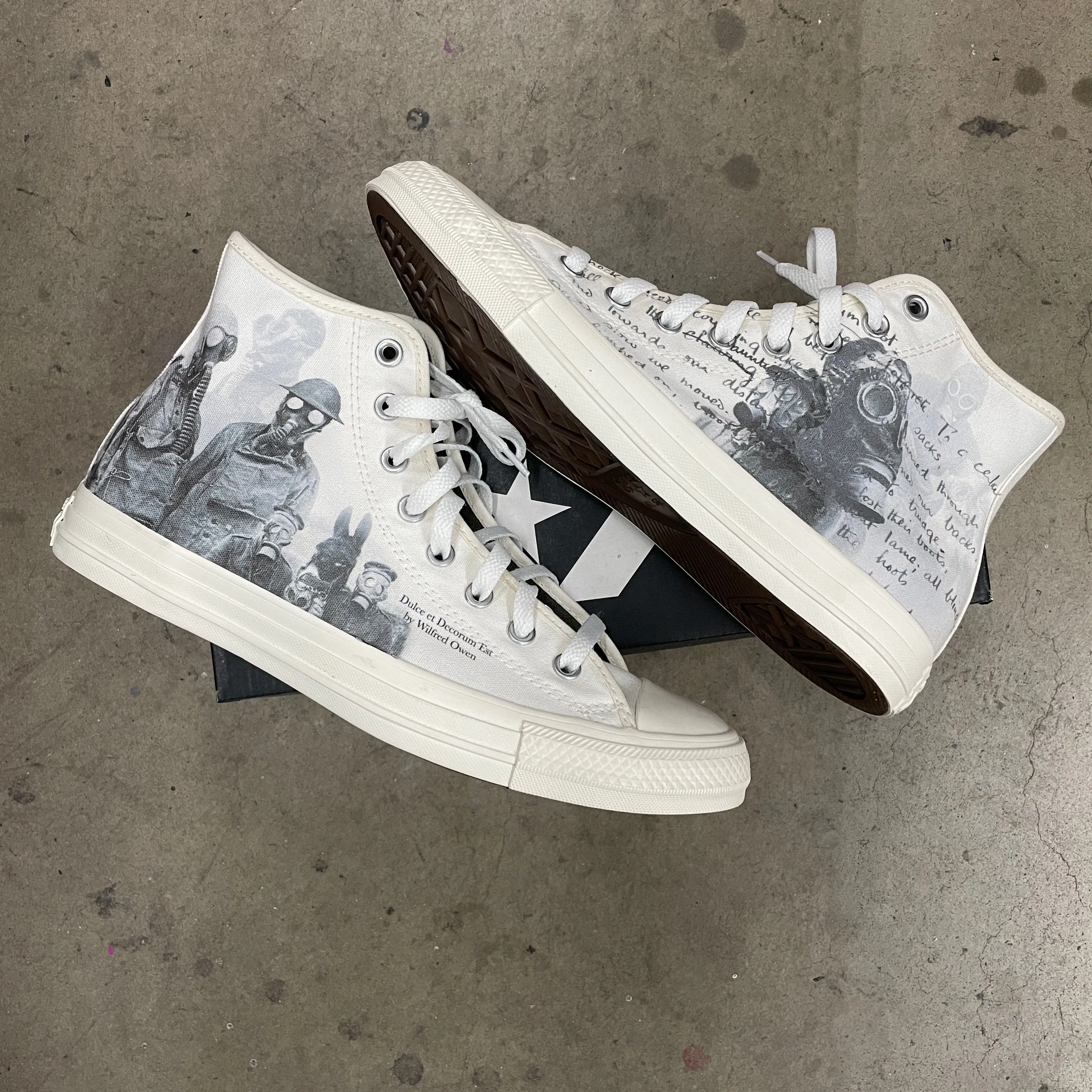 Custom Offwhite Converse High top - Mens 9 - Custom Order - Invoice 1 of 2