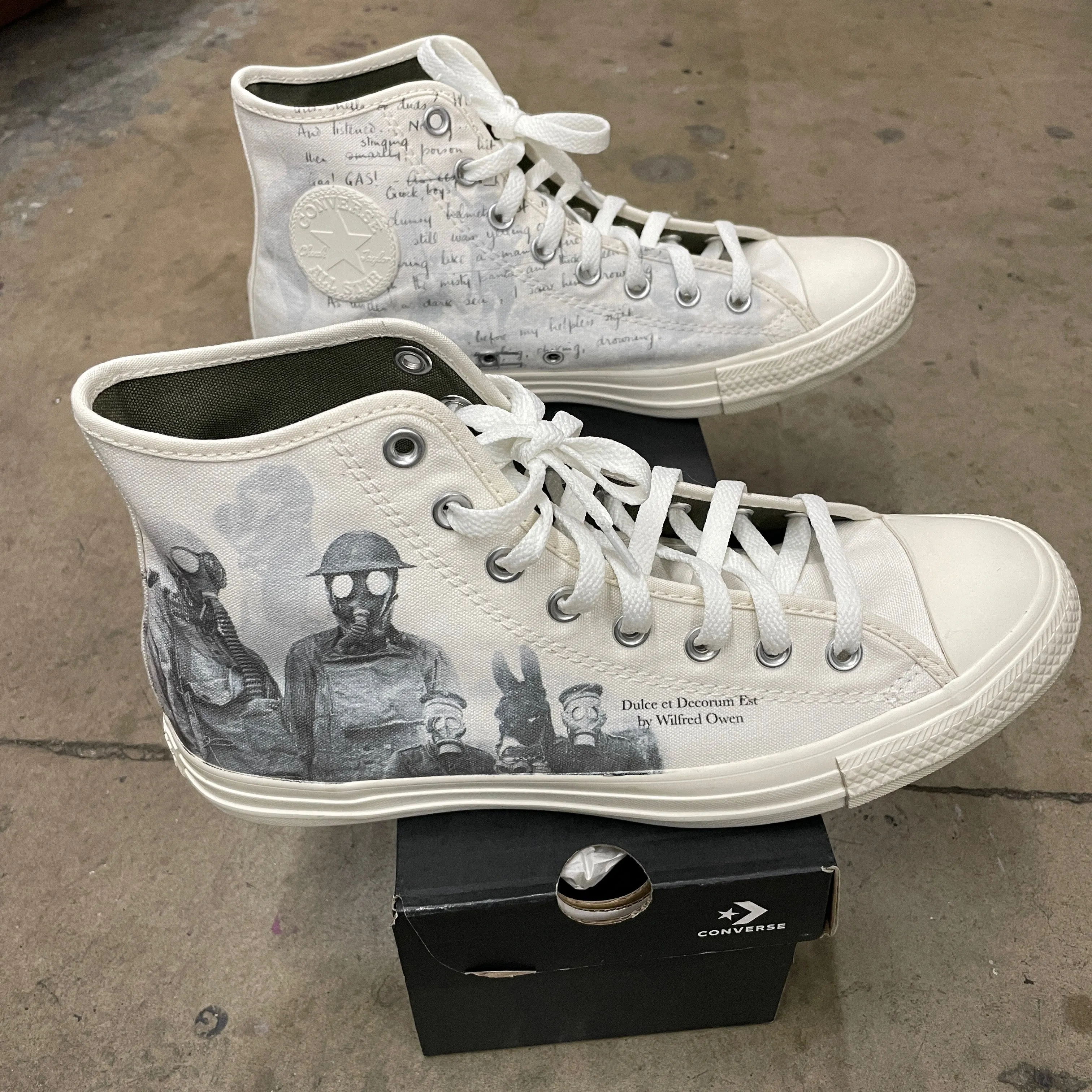 Custom Offwhite Converse High top - Mens 9 - Custom Order - Invoice 1 of 2