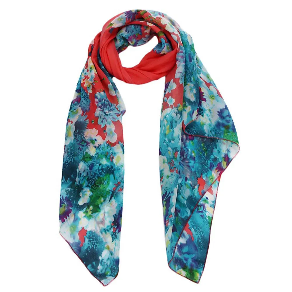 Elegant Womens Print Cotton Soft Scarves Chiffon Women Scarf Shawl Scarves Wrap Stole Warm