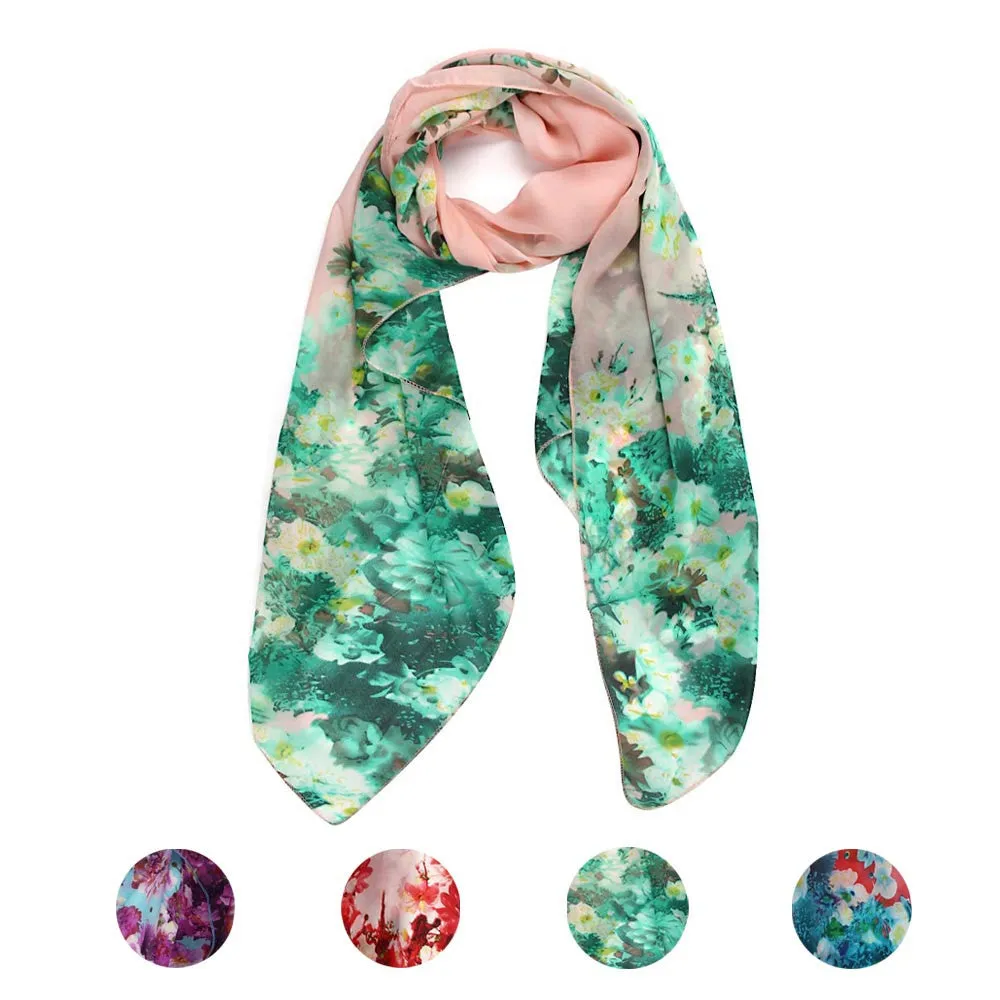 Elegant Womens Print Cotton Soft Scarves Chiffon Women Scarf Shawl Scarves Wrap Stole Warm