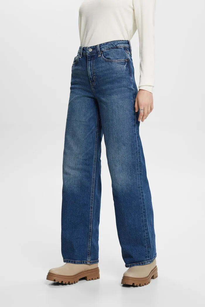 Esprit MR Wide Leg Denim In Blue Medium Wash