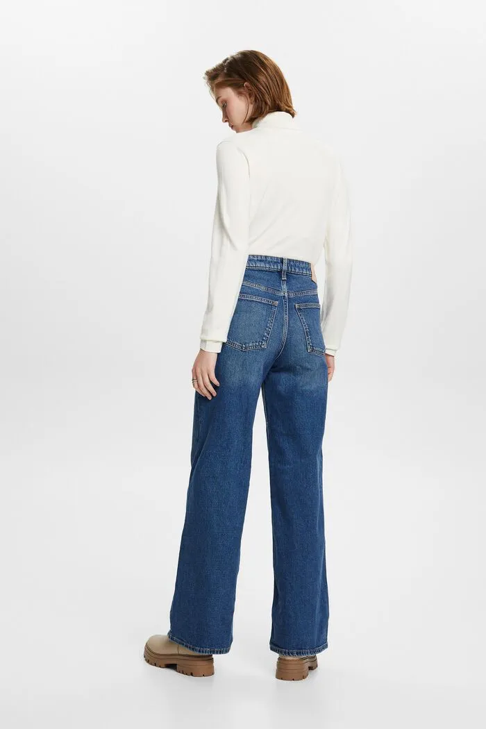 Esprit MR Wide Leg Denim In Blue Medium Wash