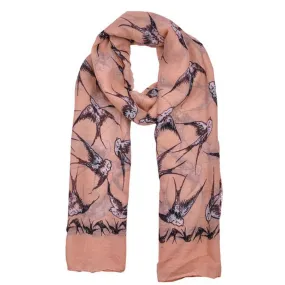 Feida Foulard Lady Womens Long Cute Swallow Bird Print Scarf Wraps Shawl Soft Scarves