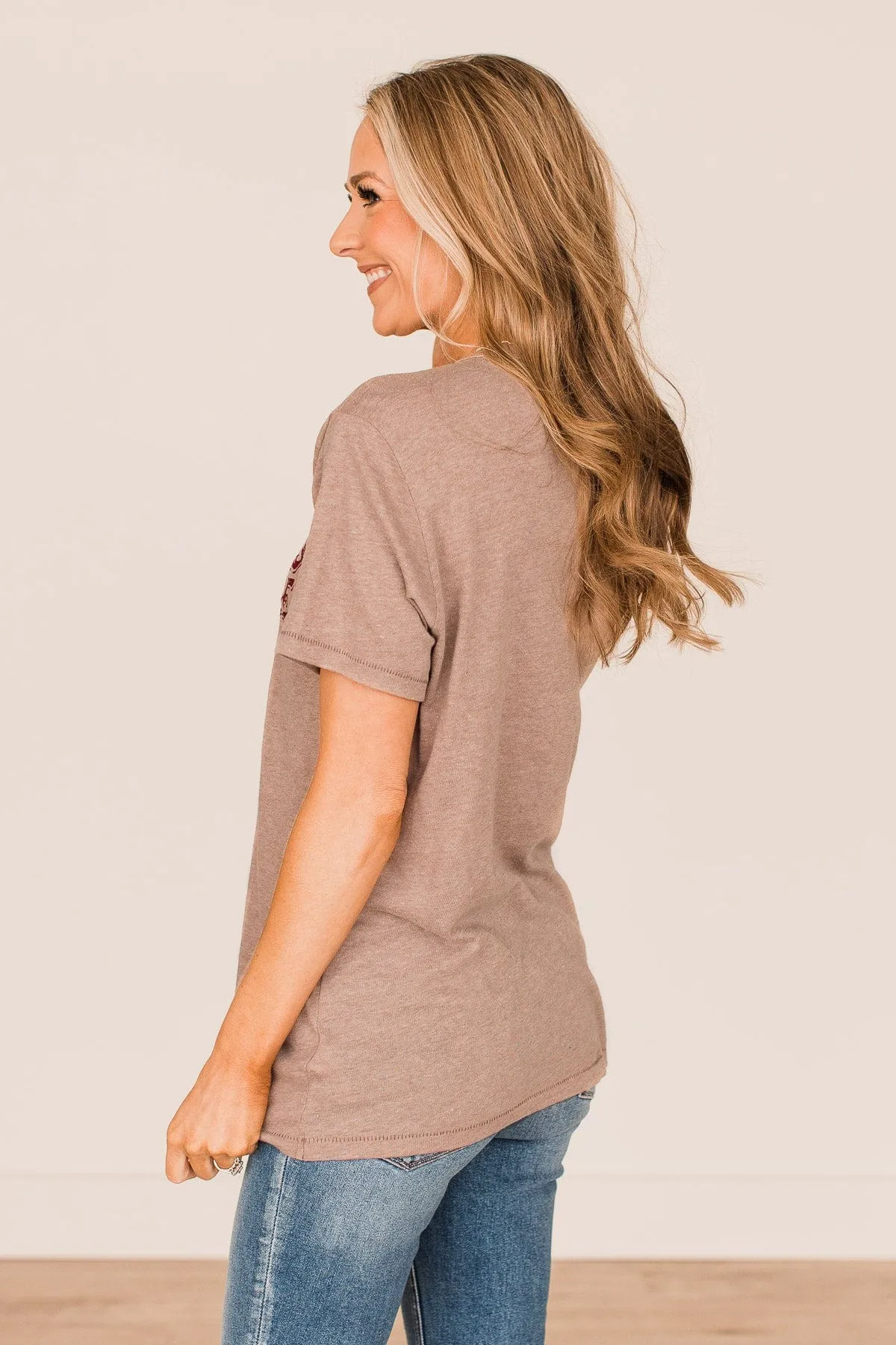 Flannels & Fireside Graphic Tee- Light Mocha