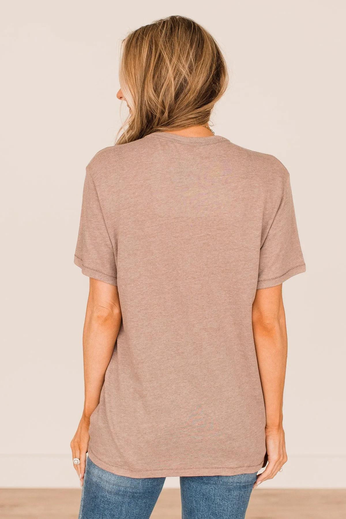 Flannels & Fireside Graphic Tee- Light Mocha