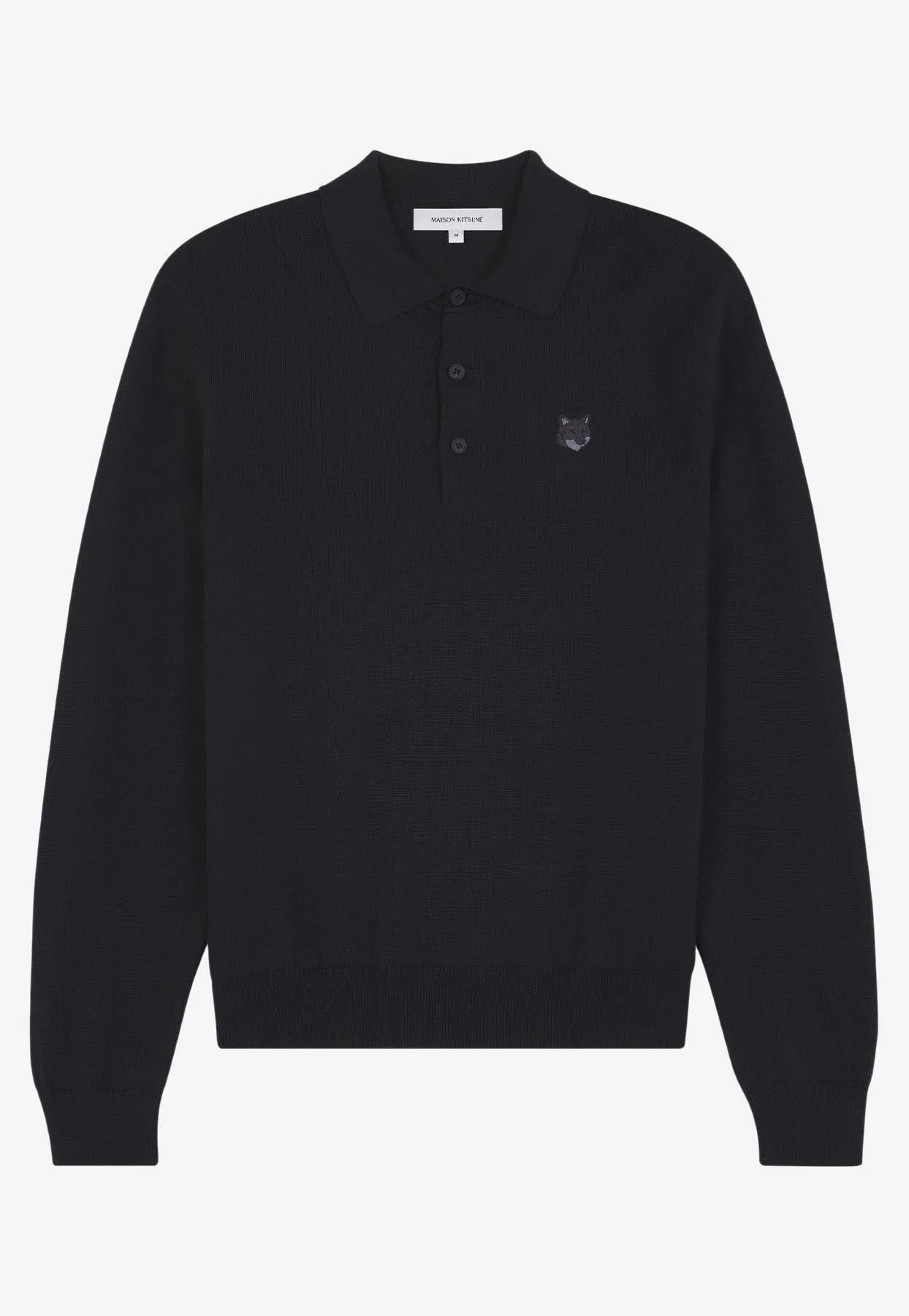 Fox Head Patch Wool Polo Sweater