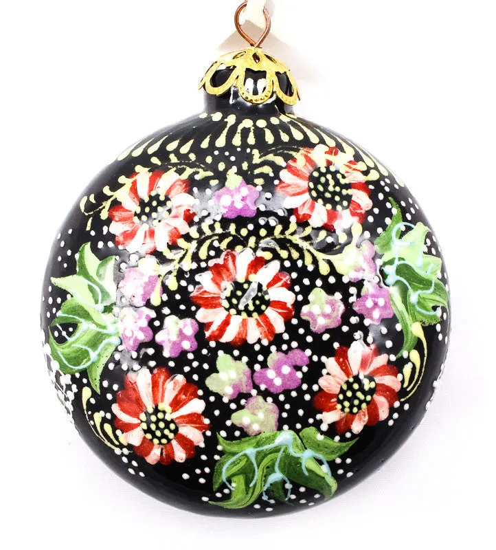 Garden Rhythm Small Round Ceramic Ornament