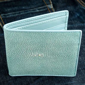 Genuine Blue Turquoise Polished Stingray Skin Leather Wallet