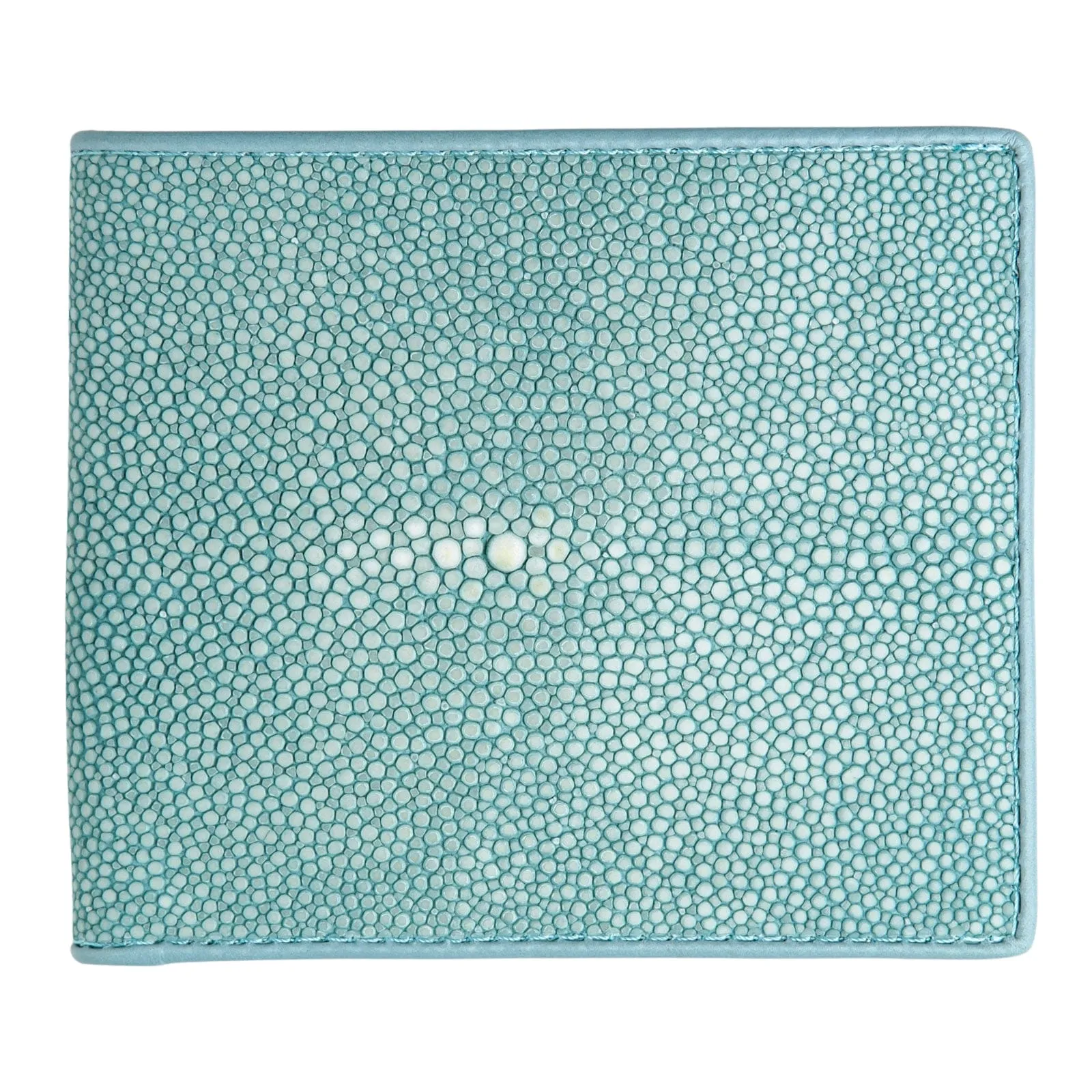 Genuine Blue Turquoise Polished Stingray Skin Leather Wallet