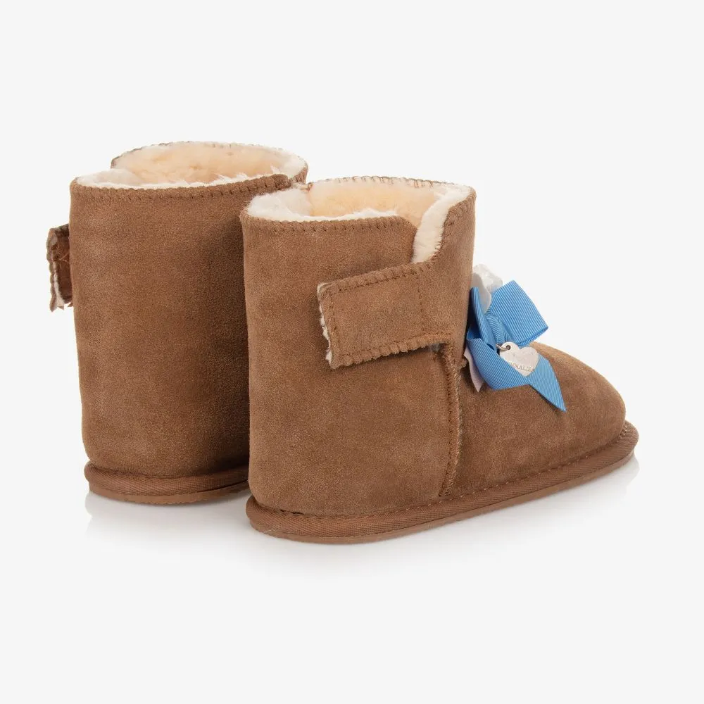 Girls Beige Faux Suede Boots 