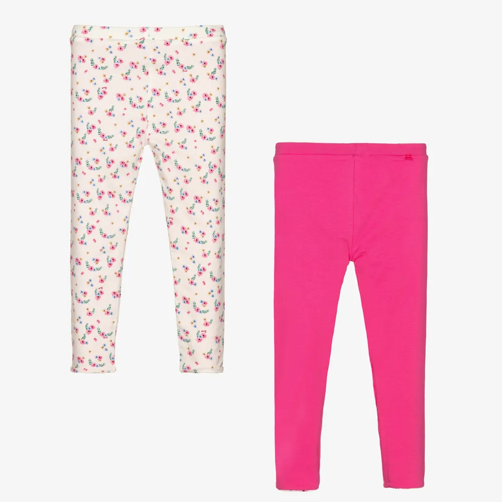 Girls Pink Reversible Leggings