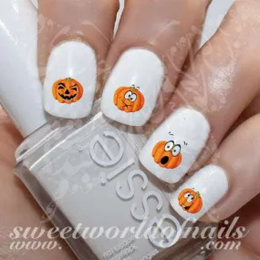 Halloween Nail Art Cute Pumpkins Water Decals Transfers Wraps