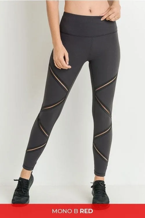 Highwaist Infinity Zig-Zag Mesh Full Leggings