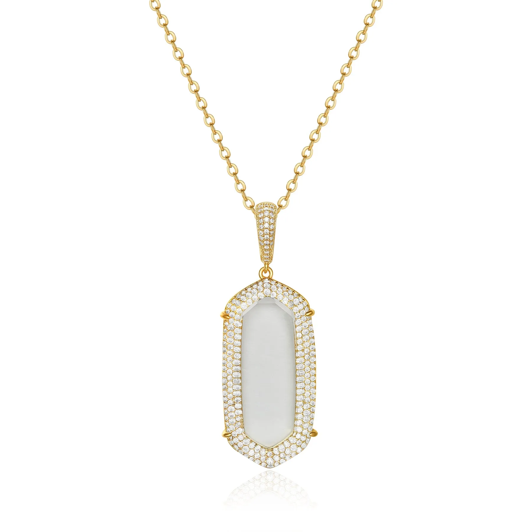 Jamilla Gold Pendant with Clear Crystal