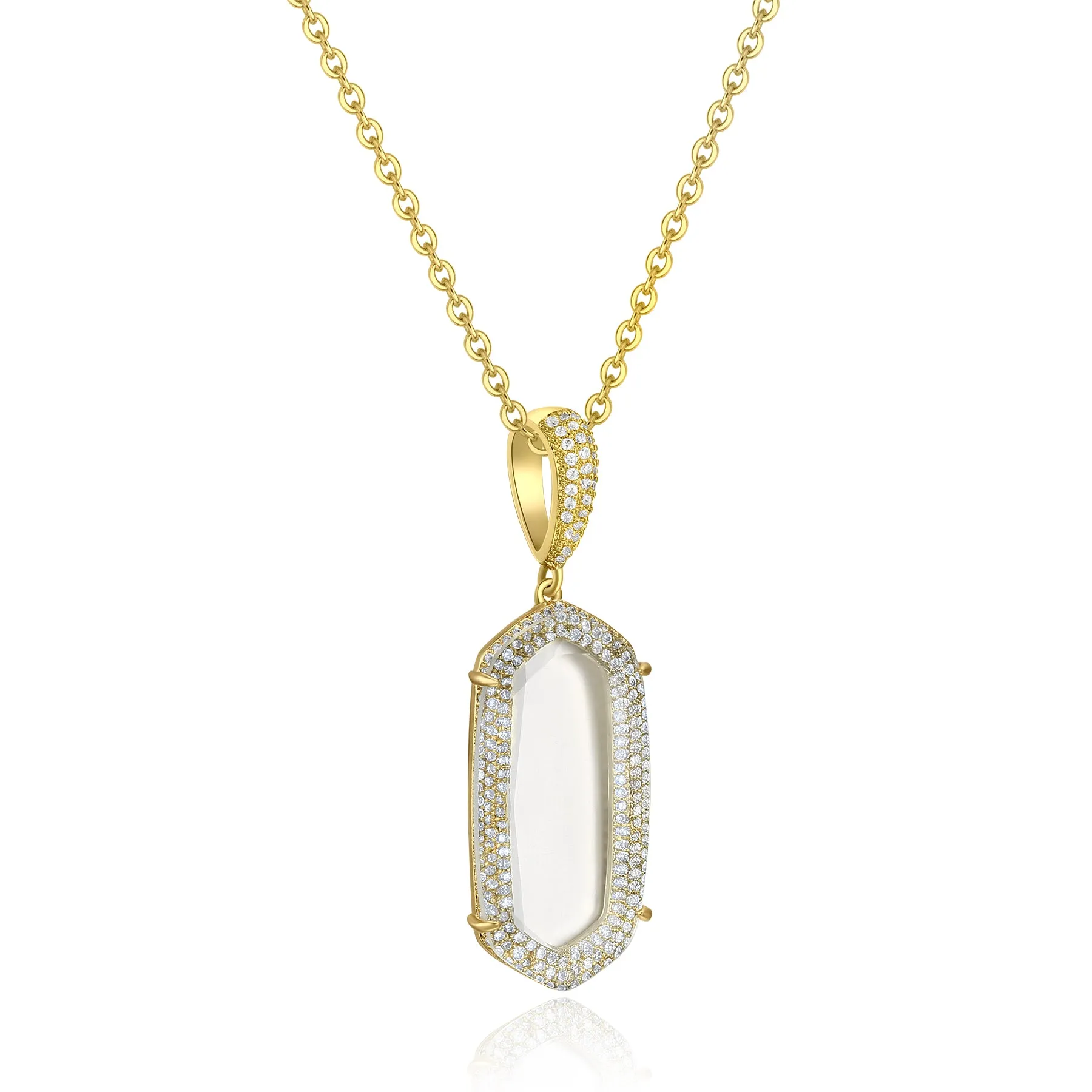 Jamilla Gold Pendant with Clear Crystal